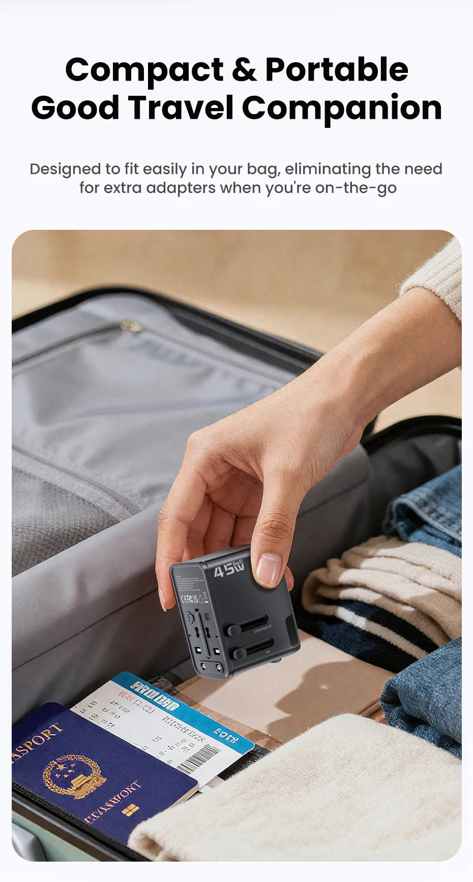 Premium 45W GaN Universal Travel Adapter