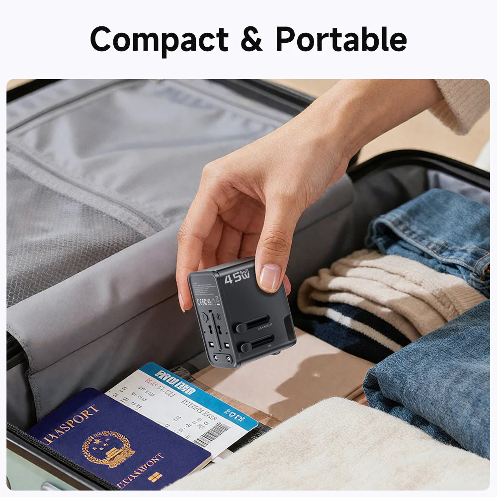 Premium 45W GaN Universal Travel Adapter