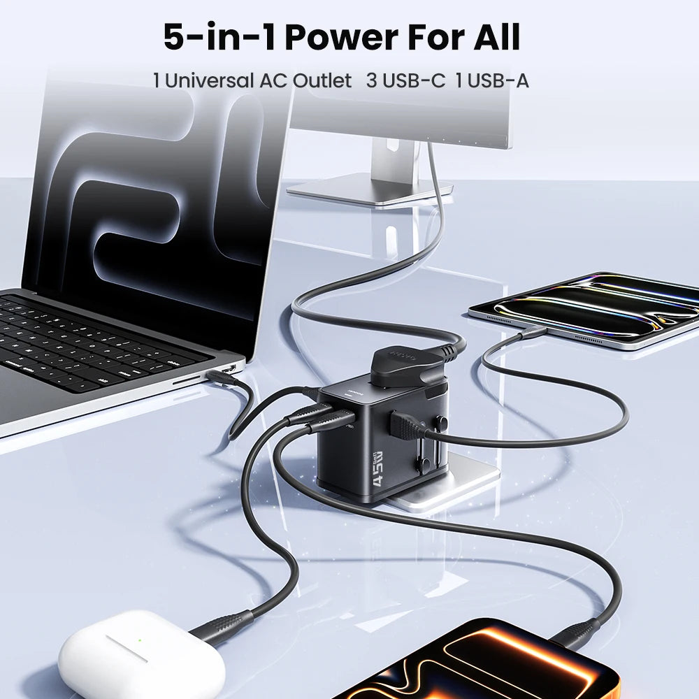 Premium 45W GaN Universal Travel Adapter